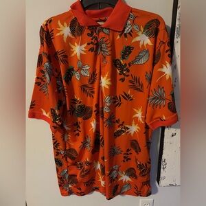 Paradise Key Shirt. Collared. Three buttons. Tropical vibe. Large.